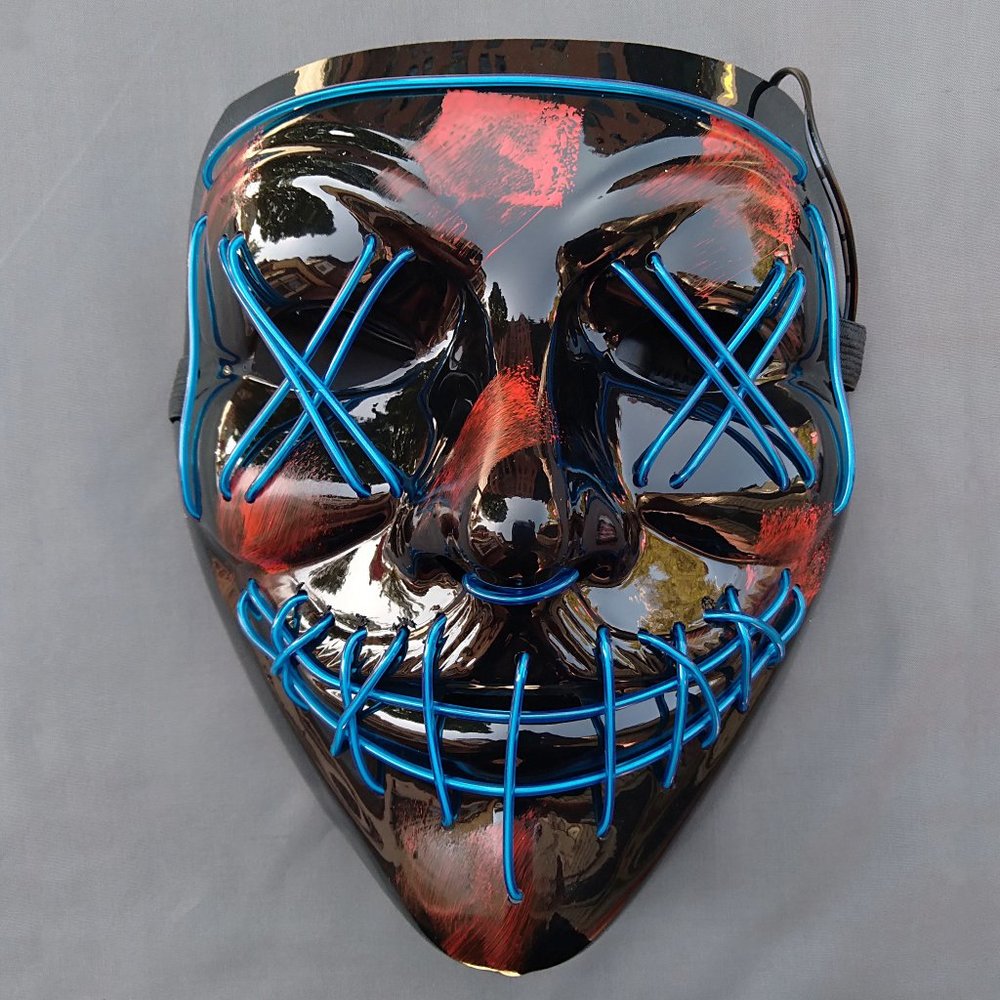 Led Light Up Purge Mask Blue